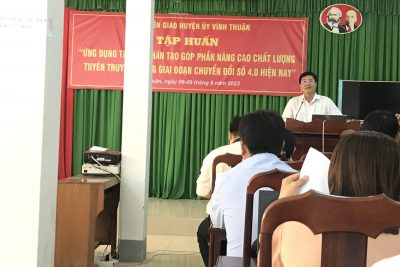 Ban tuyên giáo Huyện Vĩnh Thuận tổ chức lớp tập huấn “Ứng dụng trí tuệ nhân tạo trong công tác tuyên truyền góp phần nâng cao chất lượng công tác tuyên giáo trong giai đoạn chuyển đổi số 4.0″