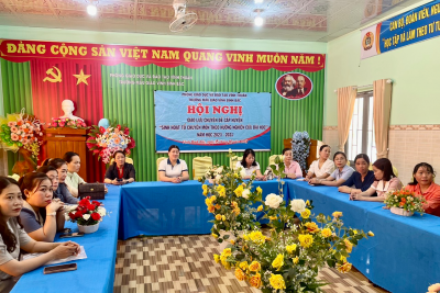 Trường Mẫu giáo Vĩnh Bình Bắc tổ chức hội nghị giao lưu chuyên đề cấp huyện năm học 2023-2024.
