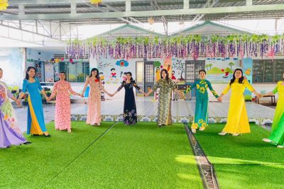 Trường Mẫu giáo Vĩnh Bình Bắc hưởng ứng tuần lễ áo dài
